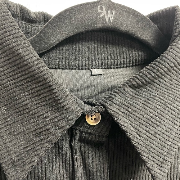 Corduroy Black Button Down Shirt - Picture 5 of 6